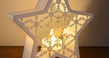Ledli Dekoratif Kartanesi Yıldız (Mum Dahil). Yılbaşı Süsü. Dekoratif Obje